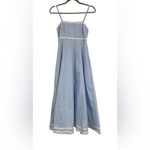 Sim & Sam Blue Gingham Sundress | Cottagecore Coquette Midi Dress | Size Small